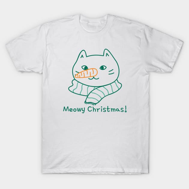 Funny Meowy Christmas Gift T-Shirt by François Belchior